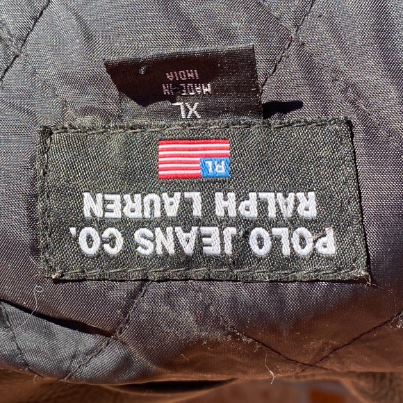 Polo Ralph Lauren Leather Jacket Embroidered Big Logo Xl black - Picture 6 of 8